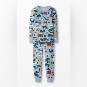 Hanna Andersson Construction Trucks Tractors Long John Pajamas PJs 140 10 NWT